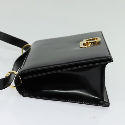 Salvatore Ferragamo Gancini Shoulder Bag Patent Leather, BLACK, PATENT_LEATHER, Shoulder bag