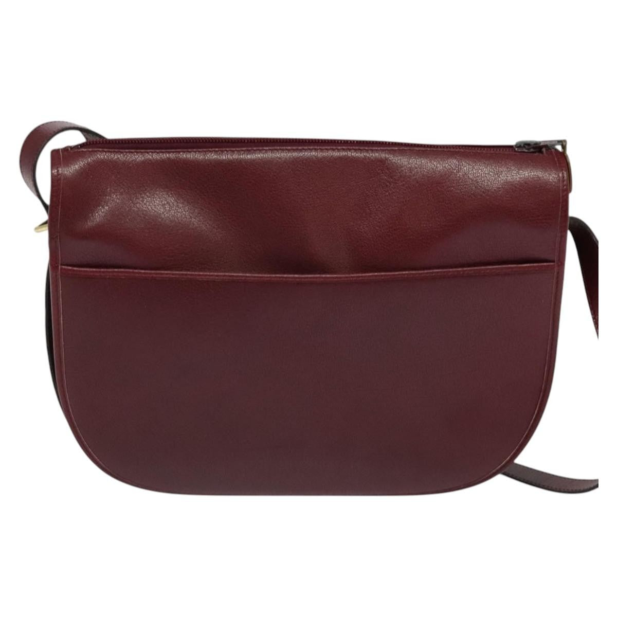 Christian Dior CD Shoulder bag Leather, BURGUNDY, LEATHER, Shoulder bag