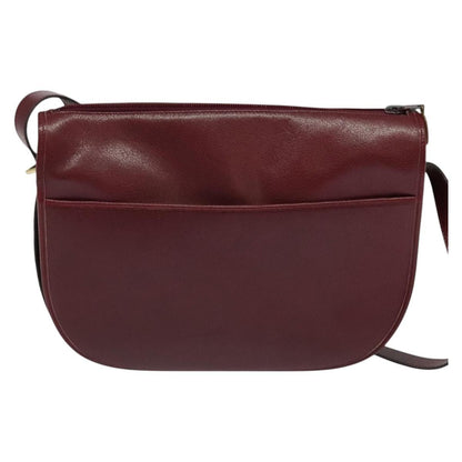 Christian Dior CD Shoulder bag Leather, BURGUNDY, LEATHER, Shoulder bag