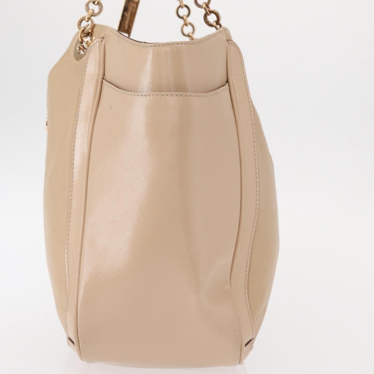 Salvatore Ferragamo Betulla Chain Tote Leather, BEIGE, LEATHER, Tote bag