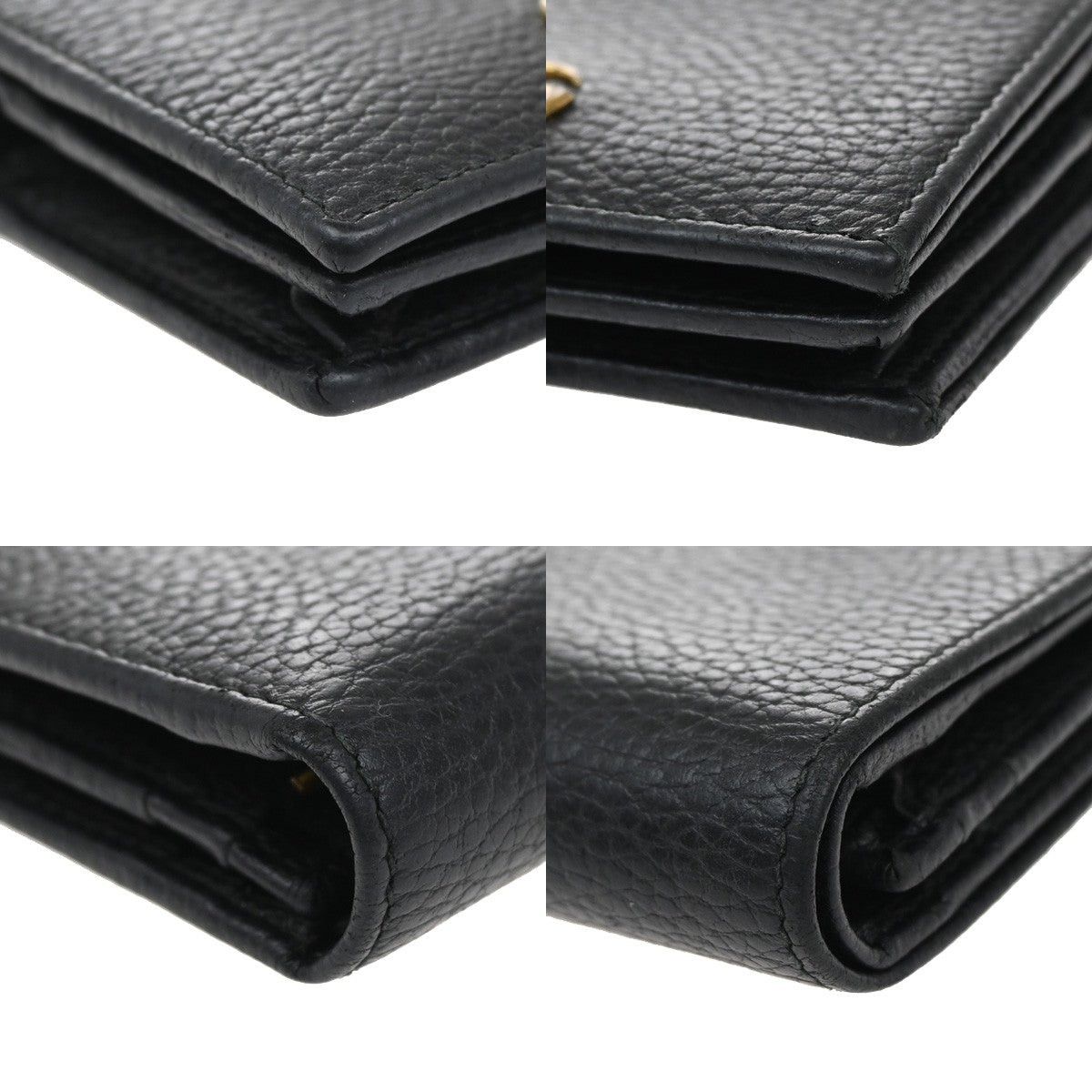 Gucci GG Marmont Flap Card Case Leather, BLACK, LEATHER, Wallets