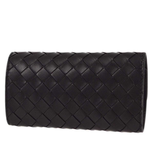 Bottega Veneta Knotted Keyring Leather, BLACK, LEATHER, Charms and Keychains