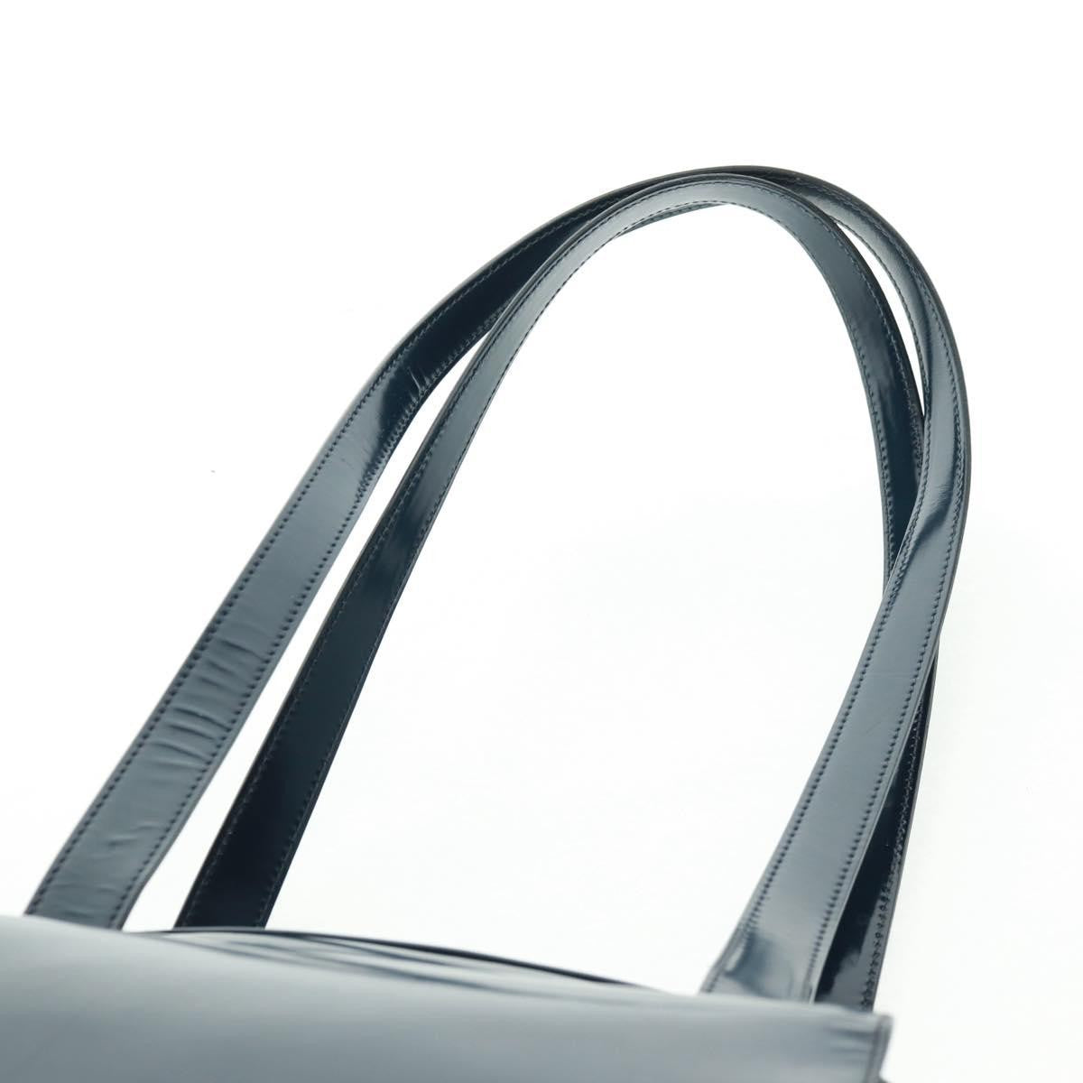 Gucci Vintage Bamboo Shoulder Bag Leather, NAVY, LEATHER, Shoulder bag