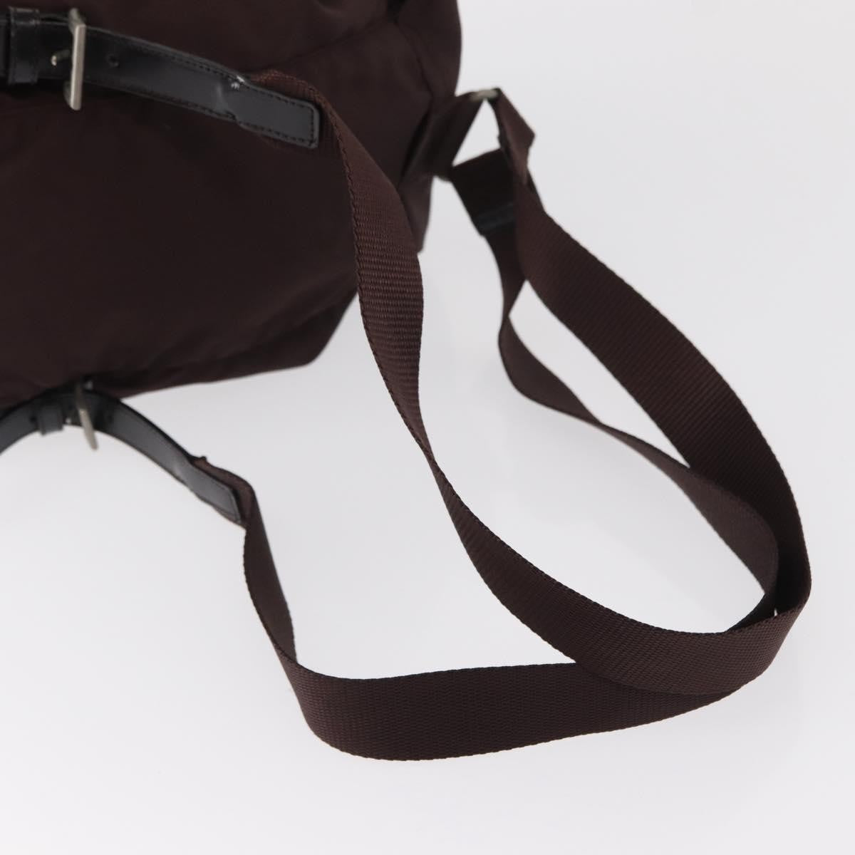 Prada Front Pocket Backpack Tessuto, BROWN, NYLON, Backpack