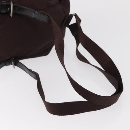 Prada Front Pocket Backpack Tessuto, BROWN, NYLON, Backpack
