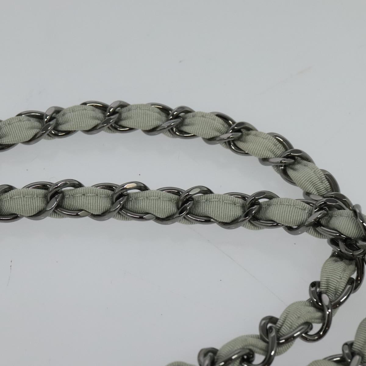 Chanel Mademoiselle Lock Chain Flap Bag Grosgrain, GRAY, NYLON, Handbag