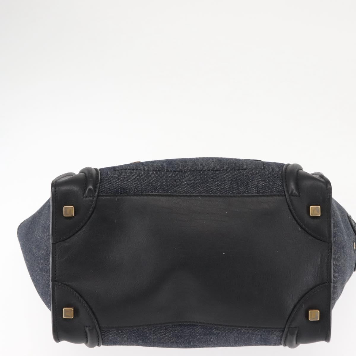 Celine Luggage Bag Denim and leather, BLACK, DENIM_JEANS, Handbag