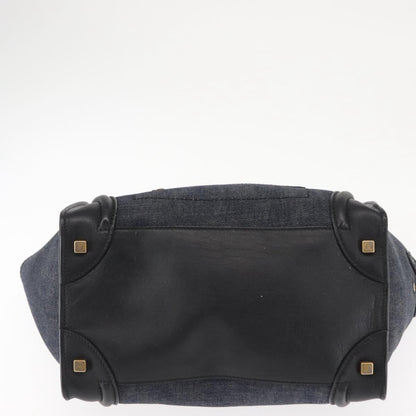 Celine Luggage Bag Denim and leather, BLACK, DENIM_JEANS, Handbag