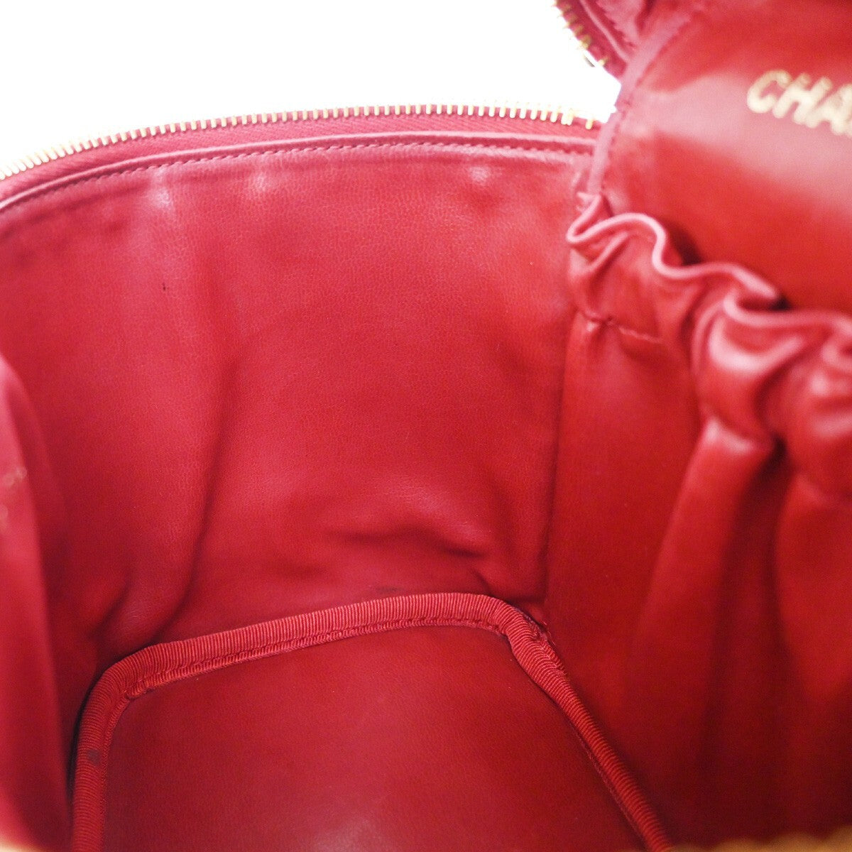 Chanel Vintage Timeless Cosmetic Case Caviar, RED, LEATHER, Handbag