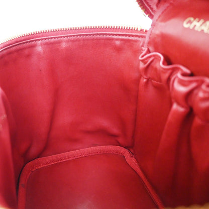 Chanel Vintage Timeless Cosmetic Case Caviar, RED, LEATHER, Handbag