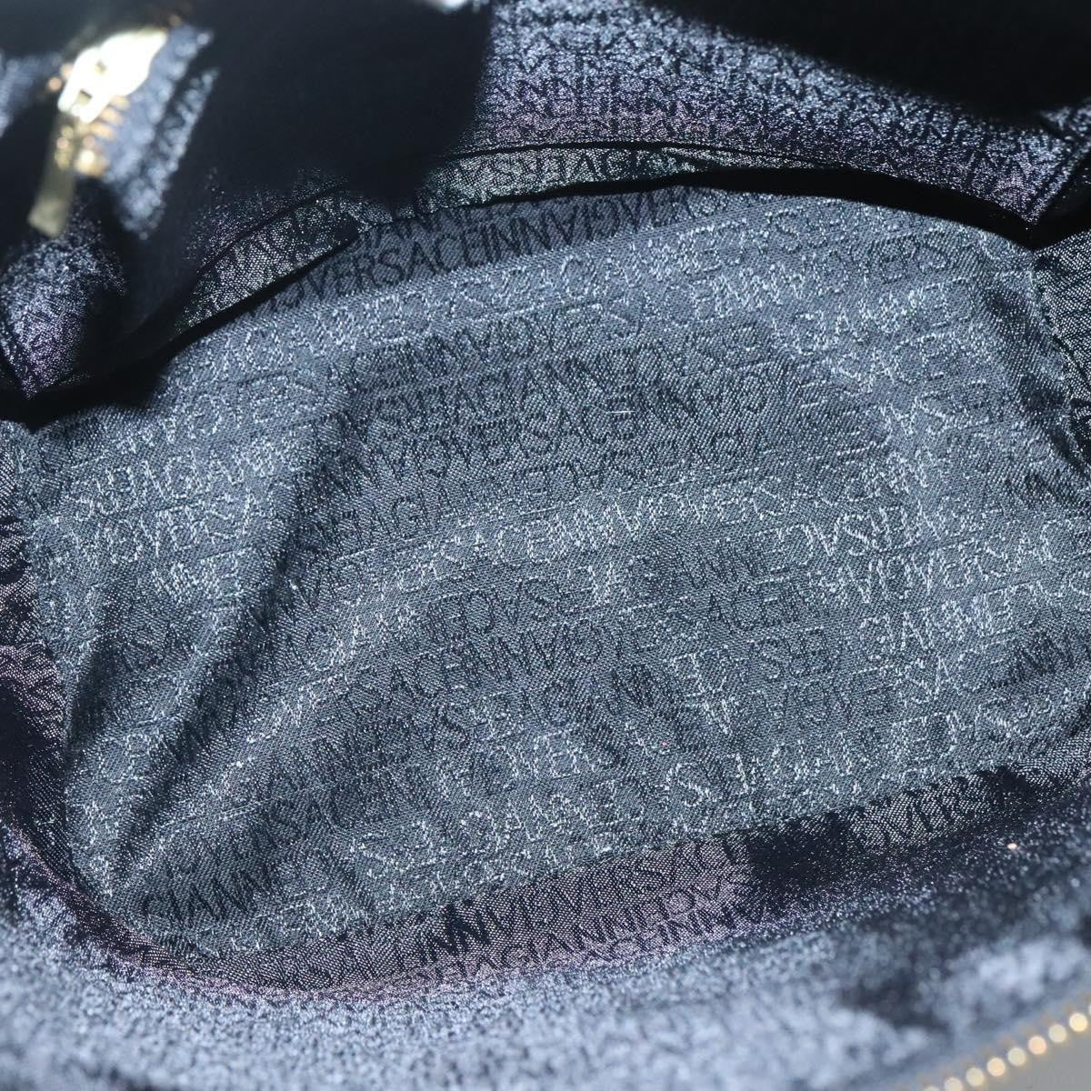 Versace Vanity Hand Bag Leather, BLACK, LEATHER, Handbag