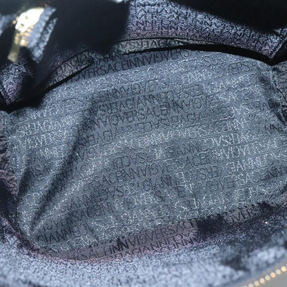 Versace Vanity Hand Bag Leather, BLACK, LEATHER, Handbag