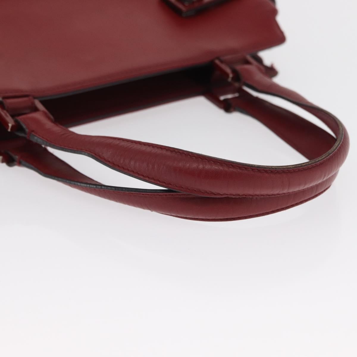 Salvatore Ferragamo Double Gancini Side Buckle Tote Leather, RED, LEATHER, Handbag
