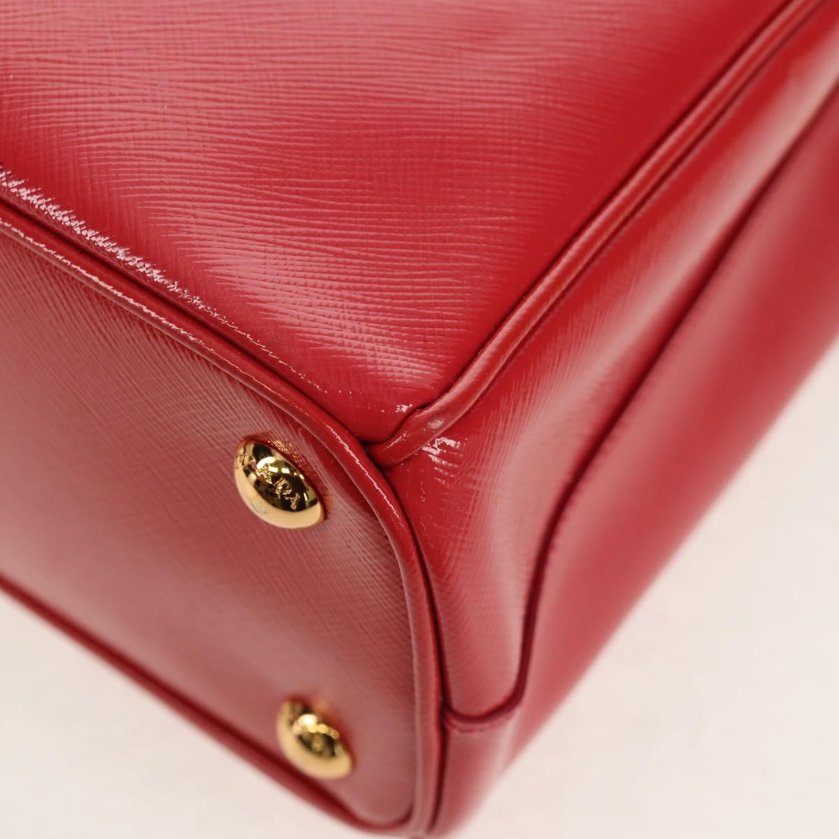 Prada Galleria Double Zip Tote Vernice Saffiano Leather, RED, LEATHER, Handbag
