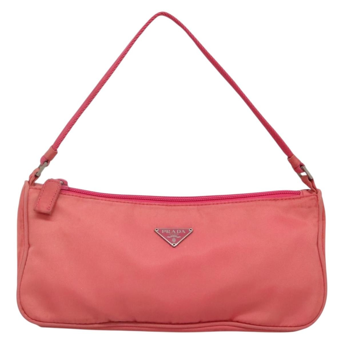 Prada Pochette Shoulder Bag Tessuto, PINK, NYLON, Clutche & pouche