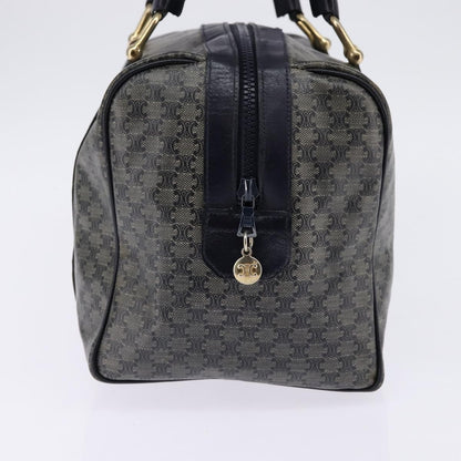 Celine Vintage Boston Bag Macadam Coated Canvas, NAVY, CANVAS, Handbag