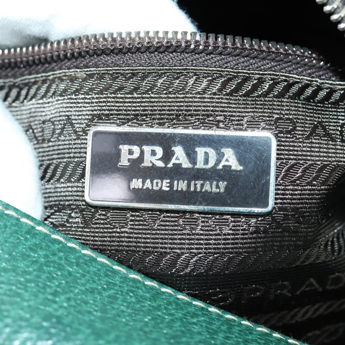 Prada Vintage Boston Bag Leather, GREEN, LEATHER, Travel bag