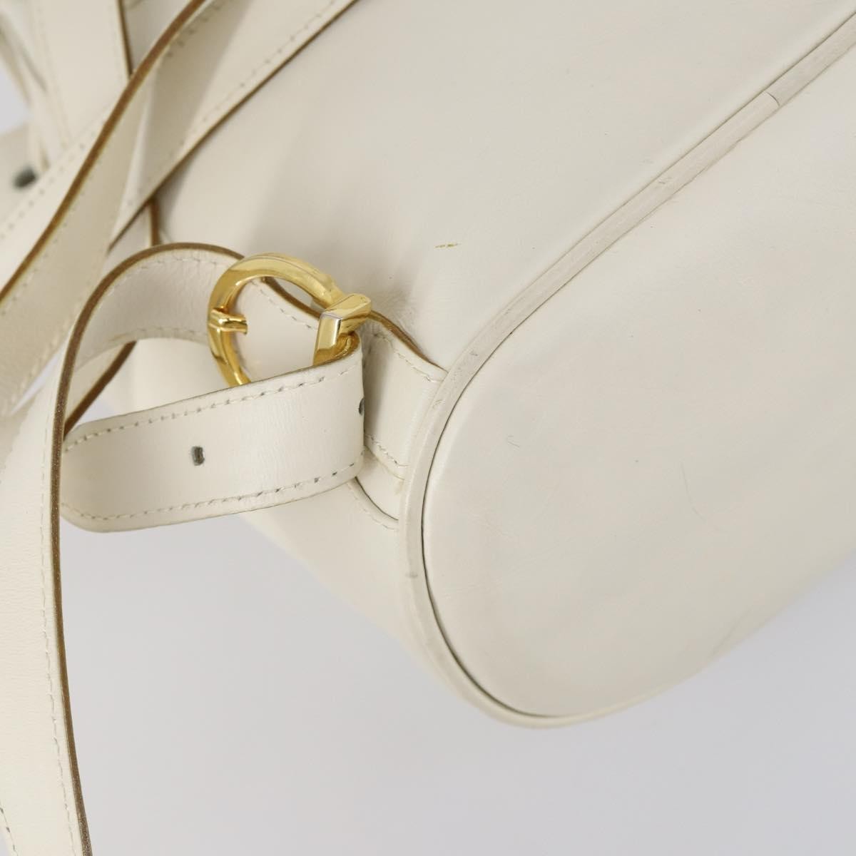 Salvatore Ferragamo Gancini Backpack Leather, WHITE, LEATHER, Backpack
