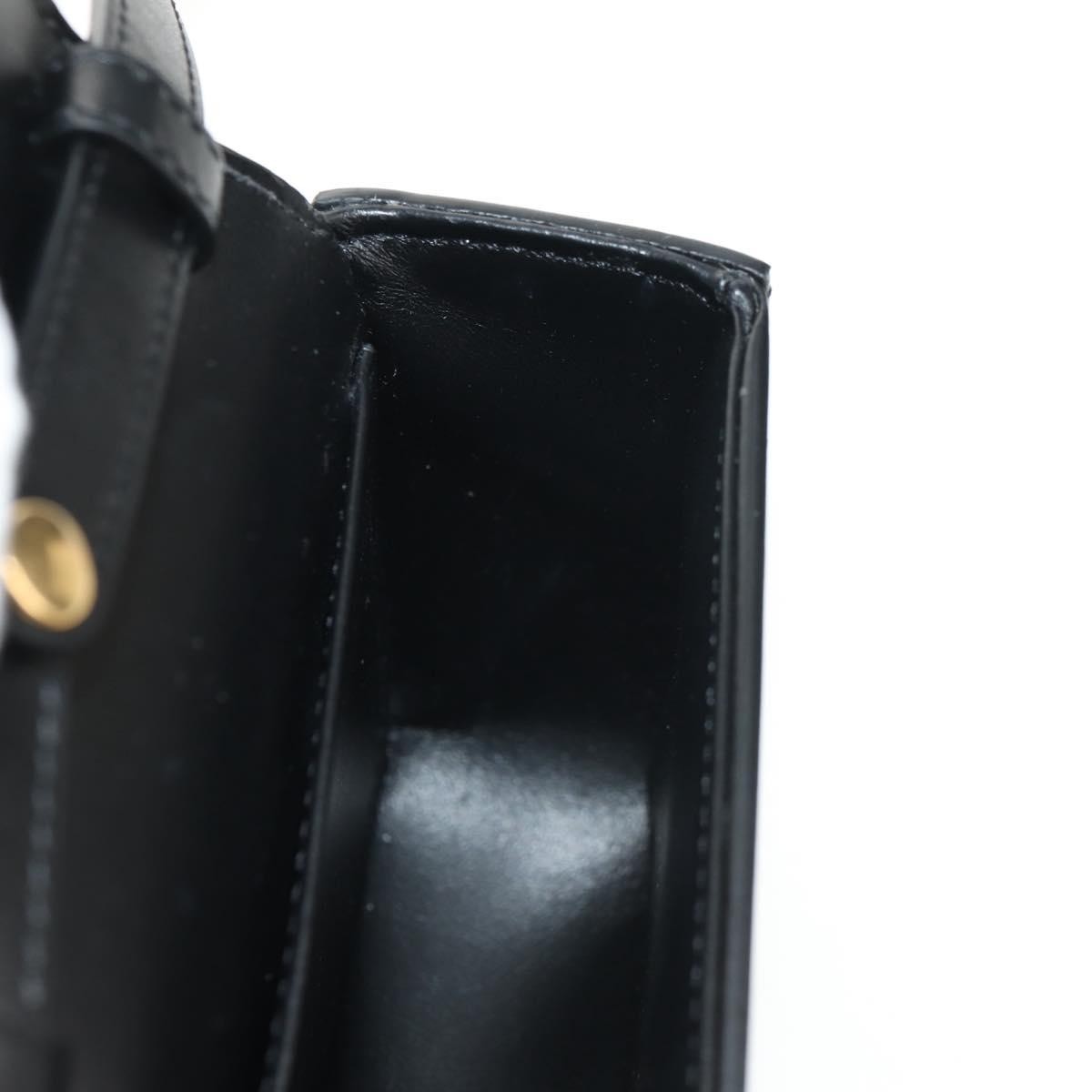 Celine Vintage Triomphe Shoulder Bag Leather, Black, Leather, Handbag
