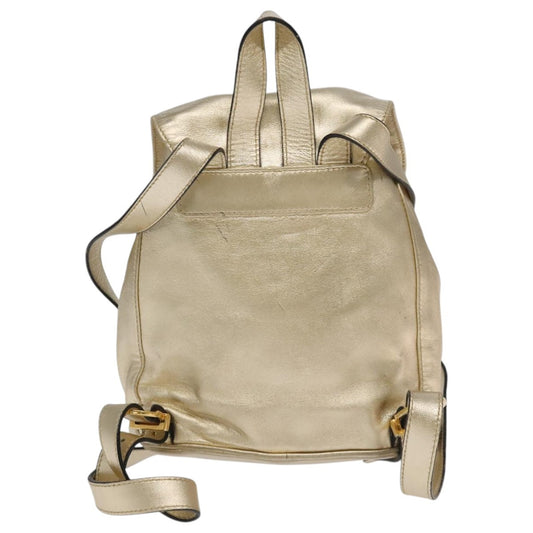 Salvatore Ferragamo Gancini Backpack Leather, GOLD, LEATHER, Backpack