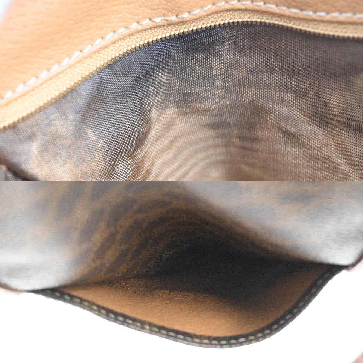 Celine Macadam Handbag Macadam with leather, BROWN, PVC, Handbag