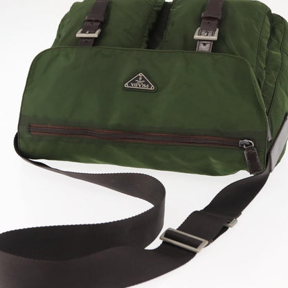 Prada Zip Buckle Messenger Bag Tessuto, KHAKI, NYLON, Crossbody bag