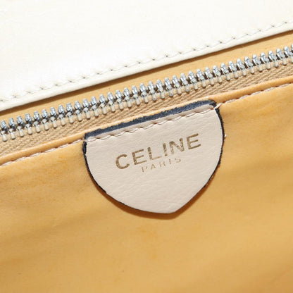 Celine Flap Shoulder Bag Leather, BEIGE, LEATHER, Shoulder bag