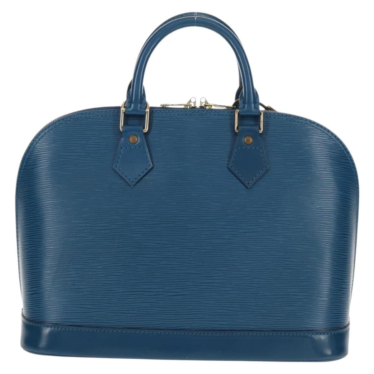 Louis Vuitton Alma Handbag Epi Leather, BLUE, LEATHER, Handbag