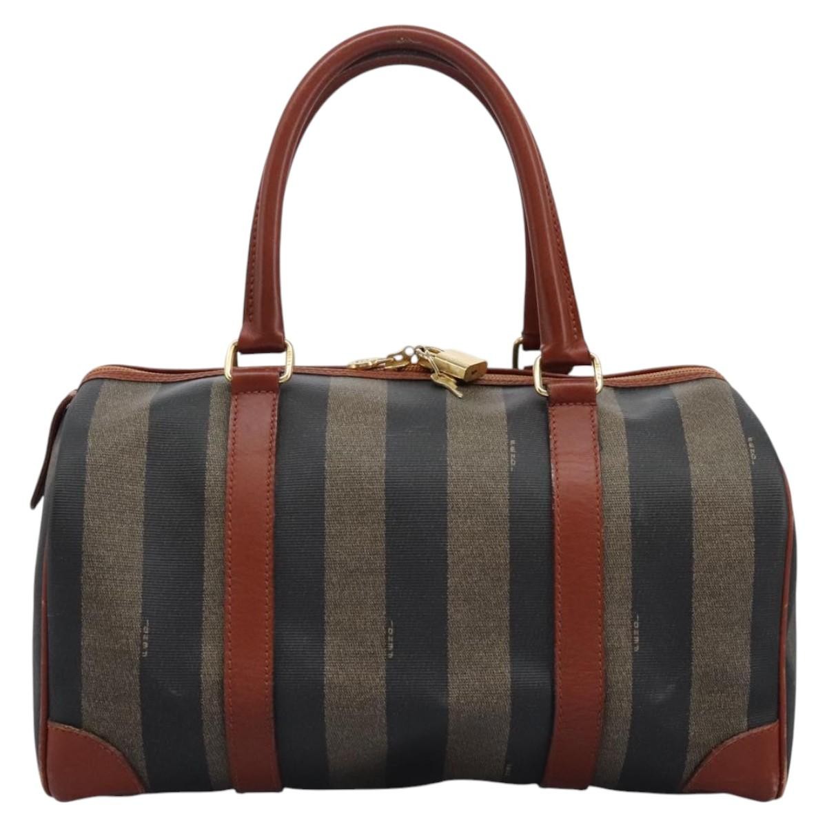 Fendi Vintage Pequin Convertible Boston Bag Coated Canvas, Multicolour, Canvas, Travel Bag