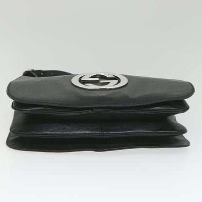 Gucci Blondie Flap Bag Leather, Black, Leather, Shoulder Bag