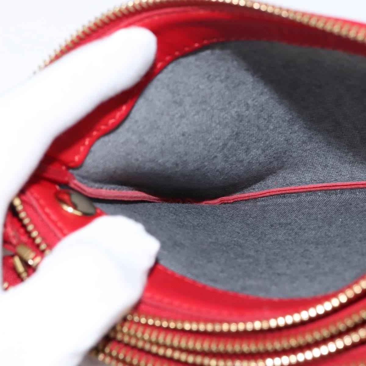 Celine Trio Crossbody Bag Leather, RED, LEATHER, Shoulder bag