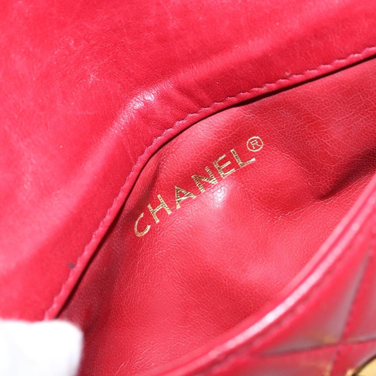 Chanel Vintage CC Flap Waist Bag Quilted Leather, RED, LEATHER, Clutche & pouche