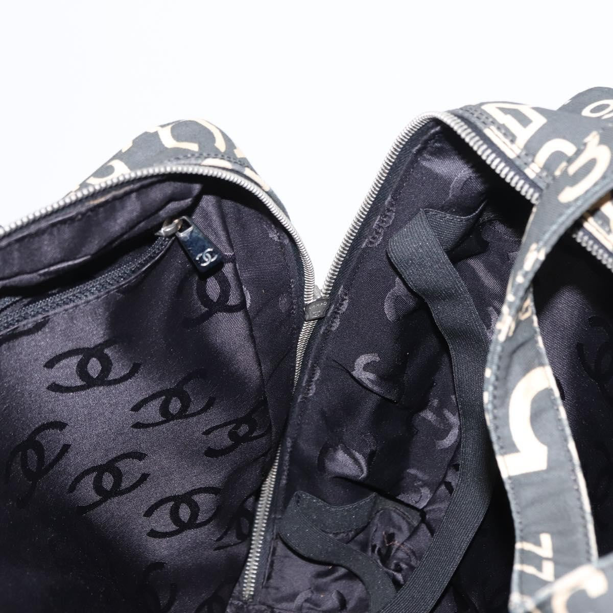 Chanel Boston Zip Tote Quilted Canvas, BLACK, CANVAS, Tote bag