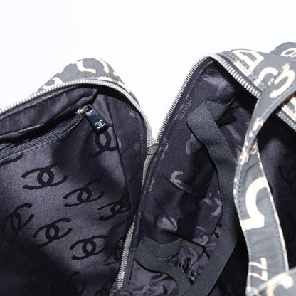 Chanel Boston Zip Tote Quilted Canvas, BLACK, CANVAS, Tote bag