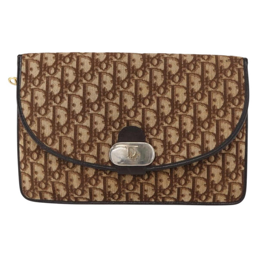 Christian Dior Vintage Trotter Shoulder Bag Canvas, BROWN, CANVAS, Shoulder bag