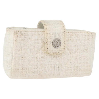 Chanel Vintage Clutch Tweed, White, Tweed, Clutch