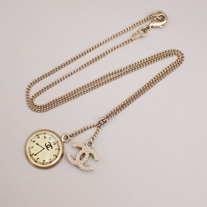 Chanel CC Pendant Necklace Faux Pearls and Metal, GOLD, GOLD_PLATED, Necklace