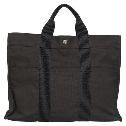 Hermes Fourre-tout Herline Canvas, GRAY, CANVAS, Tote bag