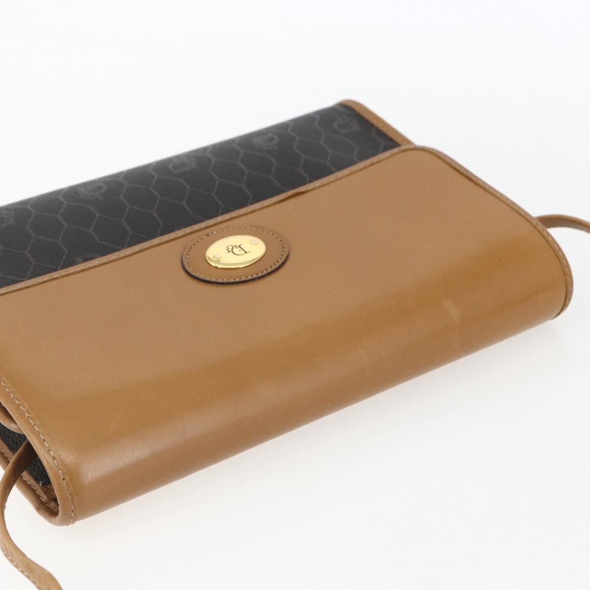 Christian Dior Vintage Honeycomb Shoulder Bag Canvas and Leather, BLACK, PVC, Shoulder bag