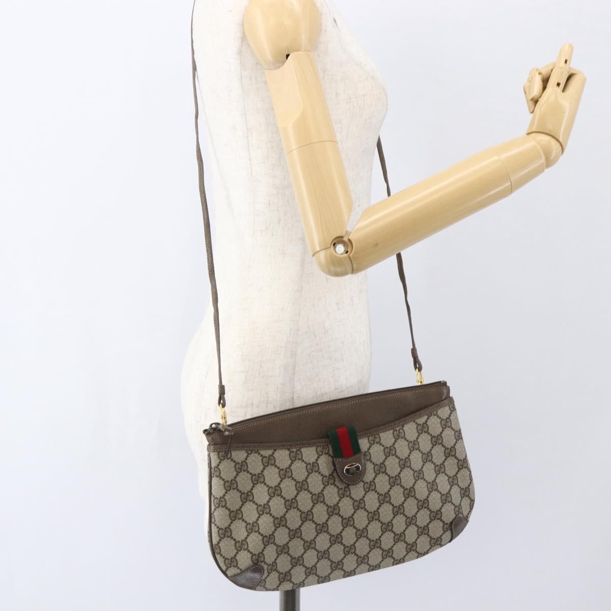 Gucci Vintage Web Crossbody Bag GG Coated Canvas, BEIGE, CANVAS, Shoulder bag