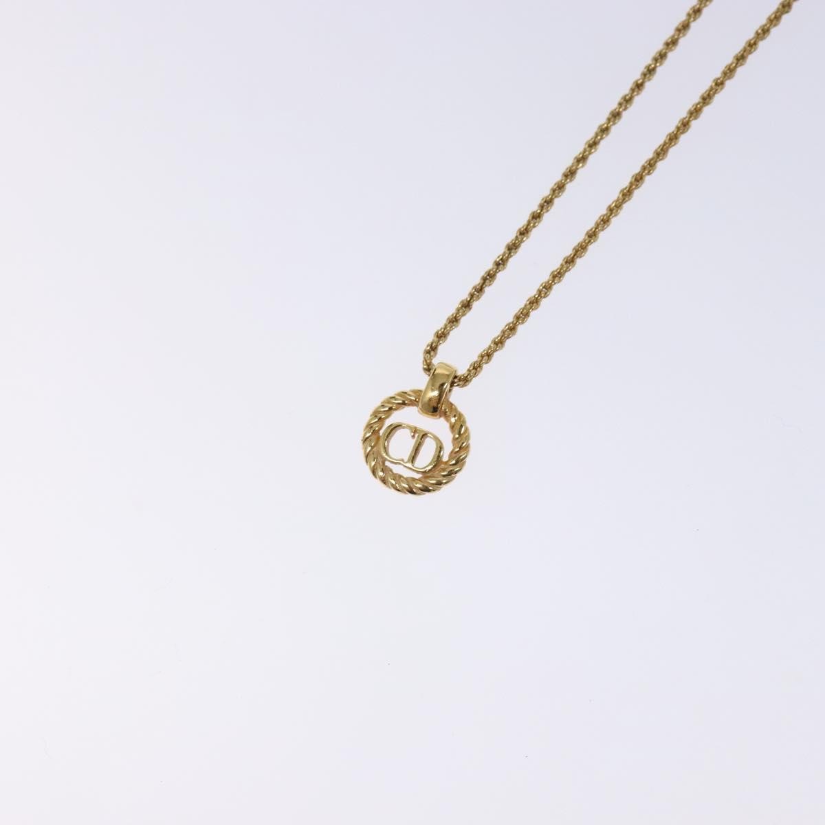 Christian Dior CD Round Pendant Necklace Metal, GOLD, METAL, Necklace