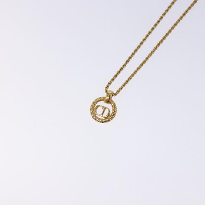 Christian Dior CD Round Pendant Necklace Metal, GOLD, METAL, Necklace