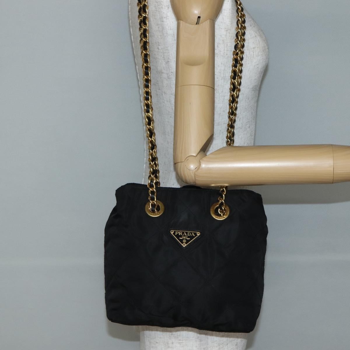 Prada Re-Edition 1995 Chain Tote Quilted Re-Nylon, BLACK, NYLON, Shoulder bag