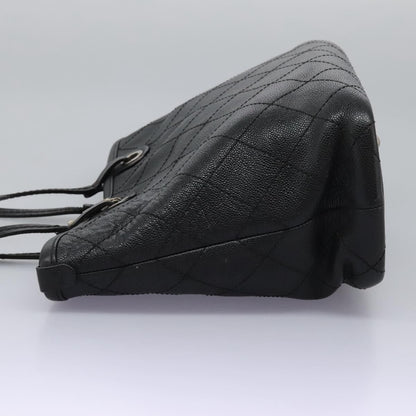 Chanel Fever Tote Quilted Caviar, BLACK, LEATHER, Tote bag