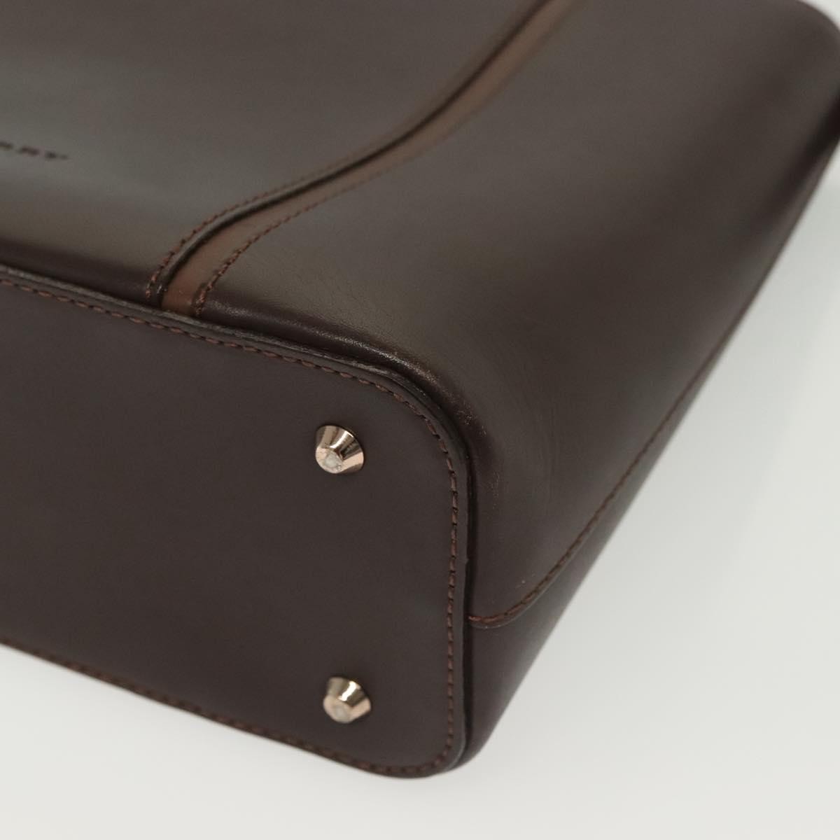 Burberry Handle Tote Leather, BROWN, LEATHER, Handbag