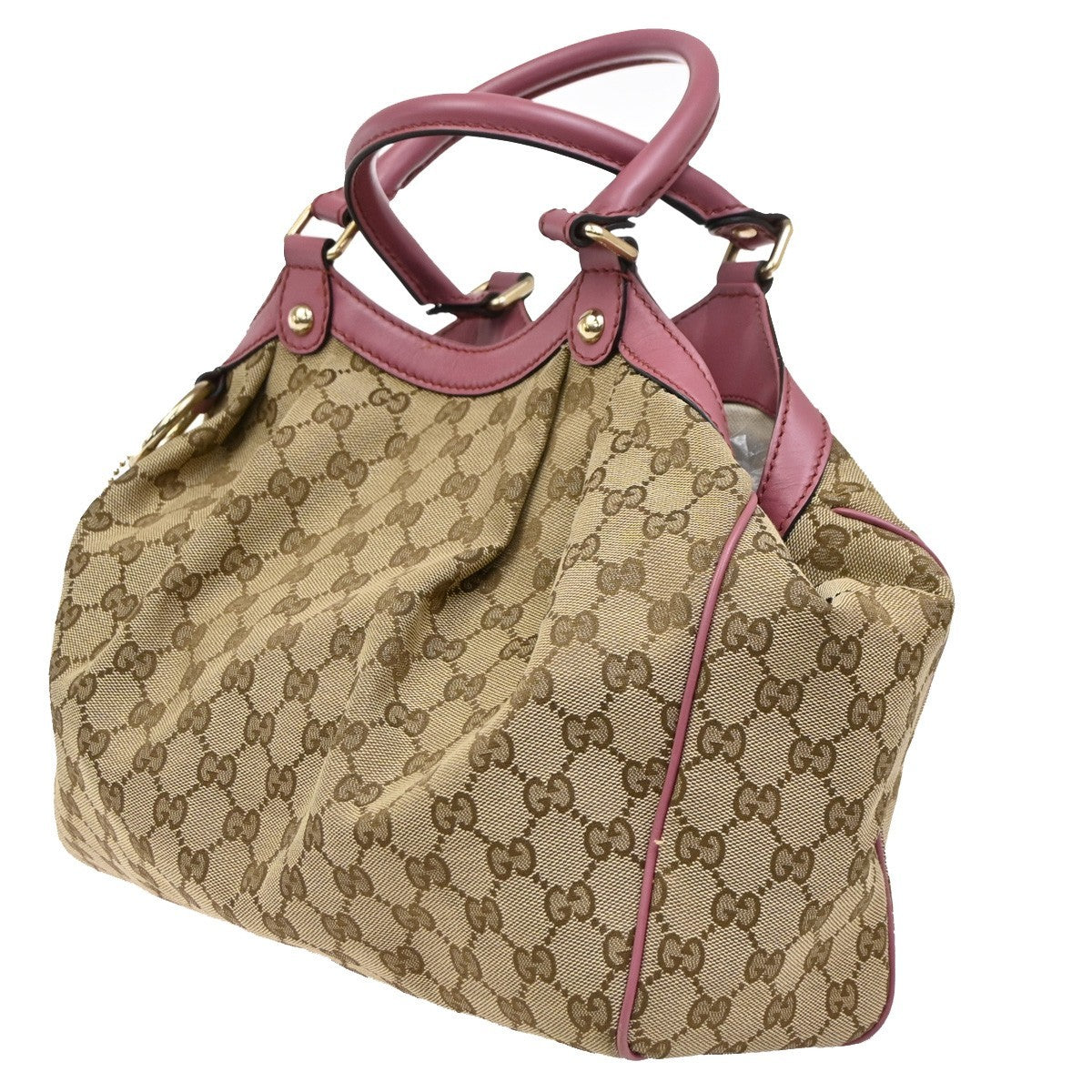 Gucci Sukey Tote GG Canvas, BEIGE, CANVAS, Handbag