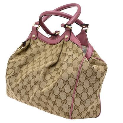 Gucci Sukey Tote GG Canvas, BEIGE, CANVAS, Handbag
