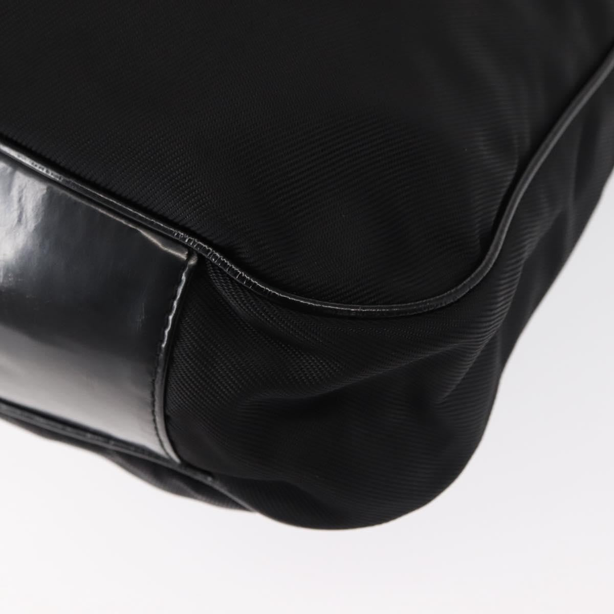 Gucci Vintage Bamboo Handle Open Hobo Nylon, BLACK, NYLON, Handbag