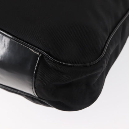 Gucci Vintage Bamboo Handle Open Hobo Nylon, BLACK, NYLON, Handbag