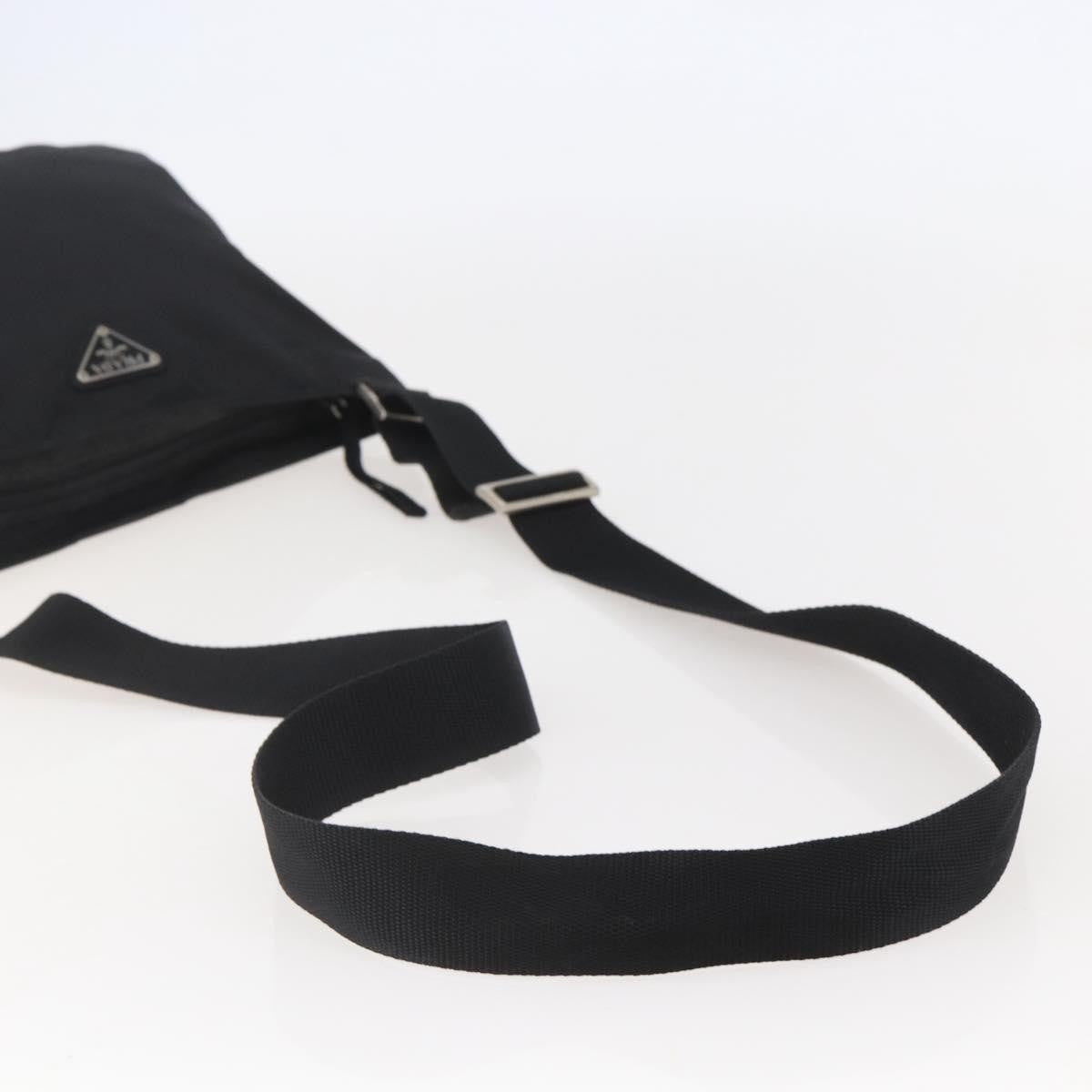 Prada Flat Messenger Bag Tessuto, BLACK, NYLON, Shoulder bag